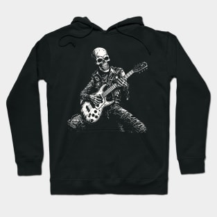 Rock And Roll Skeleton Rocker Design Hoodie